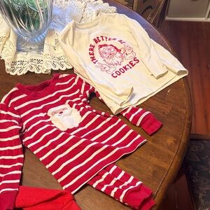 Carter's Red and Cream Santa Pajama Set